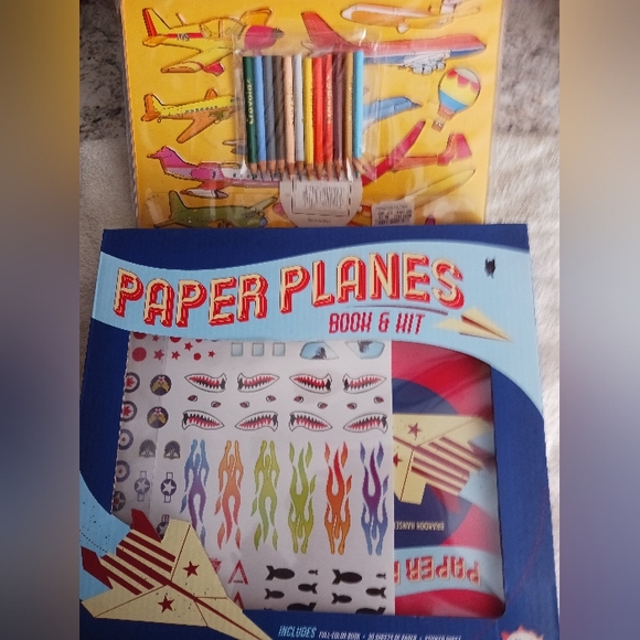 Paper Planes Kit With Book Paper Stickers+ Learn To Draw Plane Stencils New - Picture 7 of 10